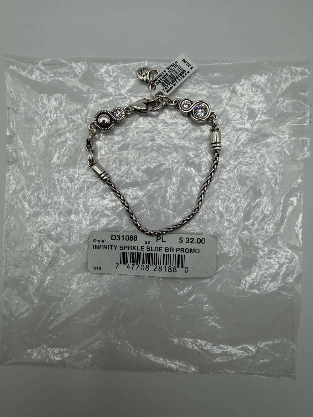 NWT Brighton Infinity Sparkle Slide Bracelet